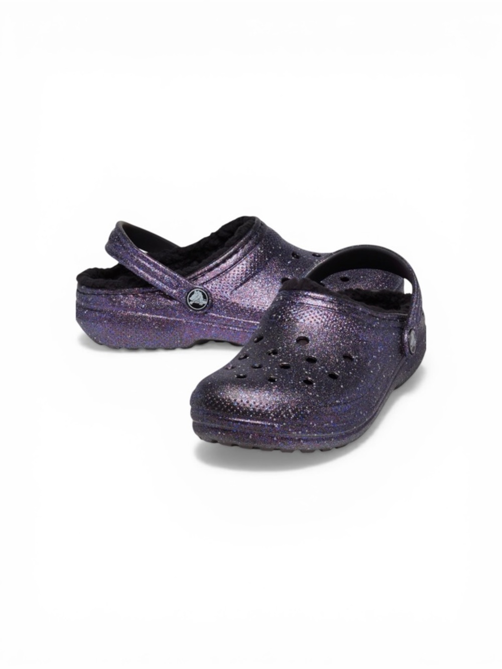 CROCS Kids Glitter Lined Clog in Iridescent Purple 13 little kids toddler